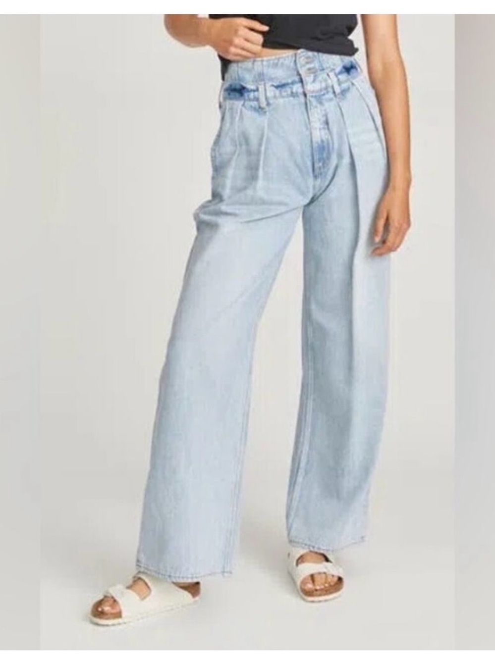 DRIFTWOOD Light Blue High-Rise Wide Leg Jeans